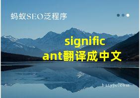 significant翻译成中文