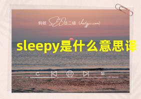 sleepy是什么意思译