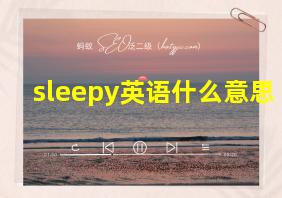 sleepy英语什么意思