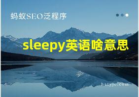 sleepy英语啥意思