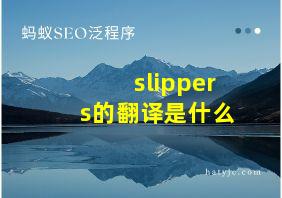 slippers的翻译是什么