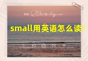 small用英语怎么读?