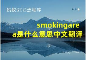 smokingarea是什么意思中文翻译