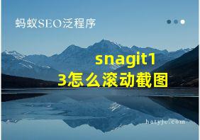 snagit13怎么滚动截图