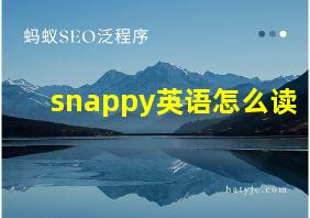 snappy英语怎么读