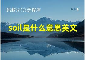 soil是什么意思英文