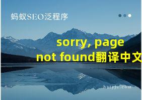 sorry, page not found翻译中文