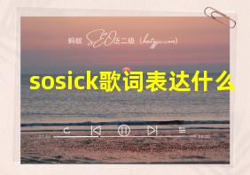 sosick歌词表达什么