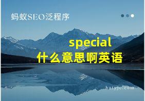 special什么意思啊英语