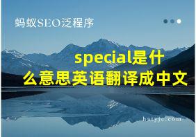 special是什么意思英语翻译成中文