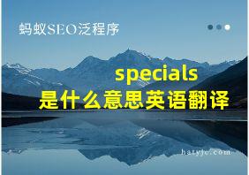 specials是什么意思英语翻译