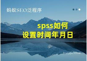 spss如何设置时间年月日