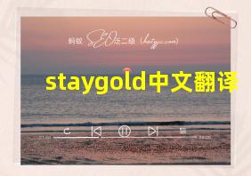 staygold中文翻译