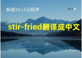 stir-fried翻译成中文