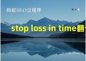 stop loss in time翻译