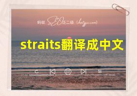 straits翻译成中文