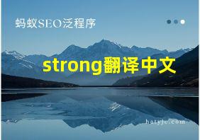 strong翻译中文