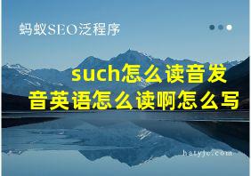 such怎么读音发音英语怎么读啊怎么写