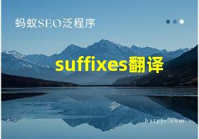 suffixes翻译