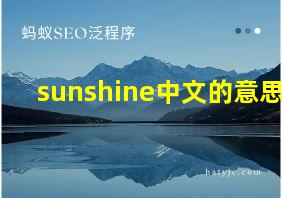 sunshine中文的意思