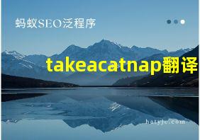 takeacatnap翻译