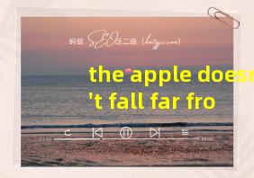 the apple doesn't fall far from the tree翻译