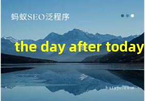 the day after today翻译