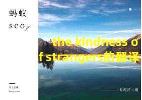 the kindness of strangers的翻译