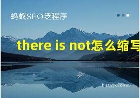 there is not怎么缩写