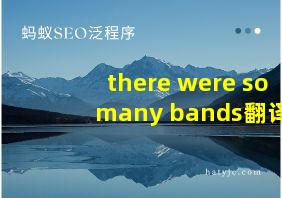 there were so many bands翻译