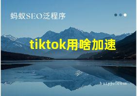 tiktok用啥加速