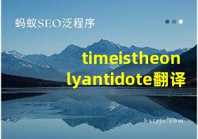 timeistheonlyantidote翻译