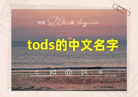 tods的中文名字