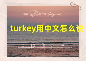 turkey用中文怎么说