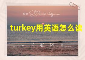 turkey用英语怎么读