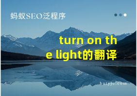 turn on the light的翻译