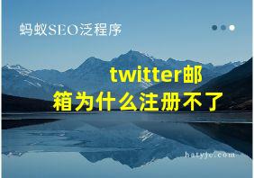 twitter邮箱为什么注册不了