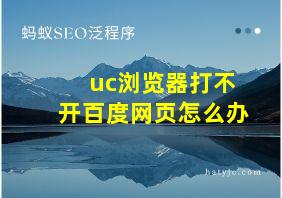 uc浏览器打不开百度网页怎么办