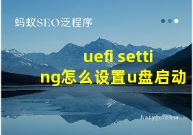 uefi setting怎么设置u盘启动