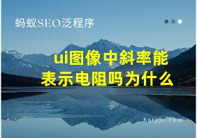 ui图像中斜率能表示电阻吗为什么