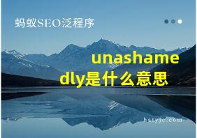 unashamedly是什么意思