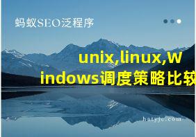 unix,linux,Windows调度策略比较