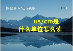 us/cm是什么单位怎么读