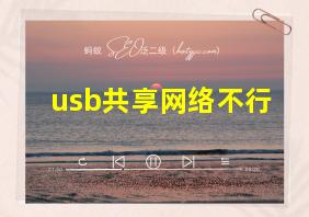 usb共享网络不行