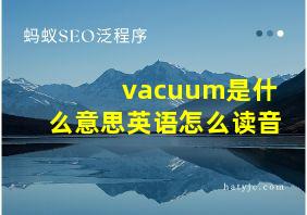 vacuum是什么意思英语怎么读音