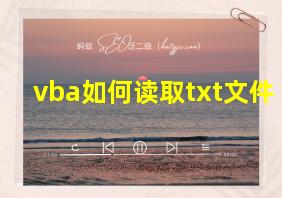 vba如何读取txt文件