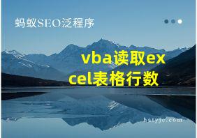 vba读取excel表格行数