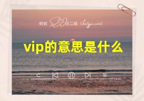 vip的意思是什么