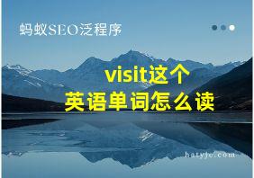 visit这个英语单词怎么读