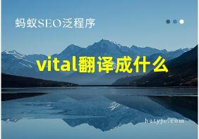 vital翻译成什么